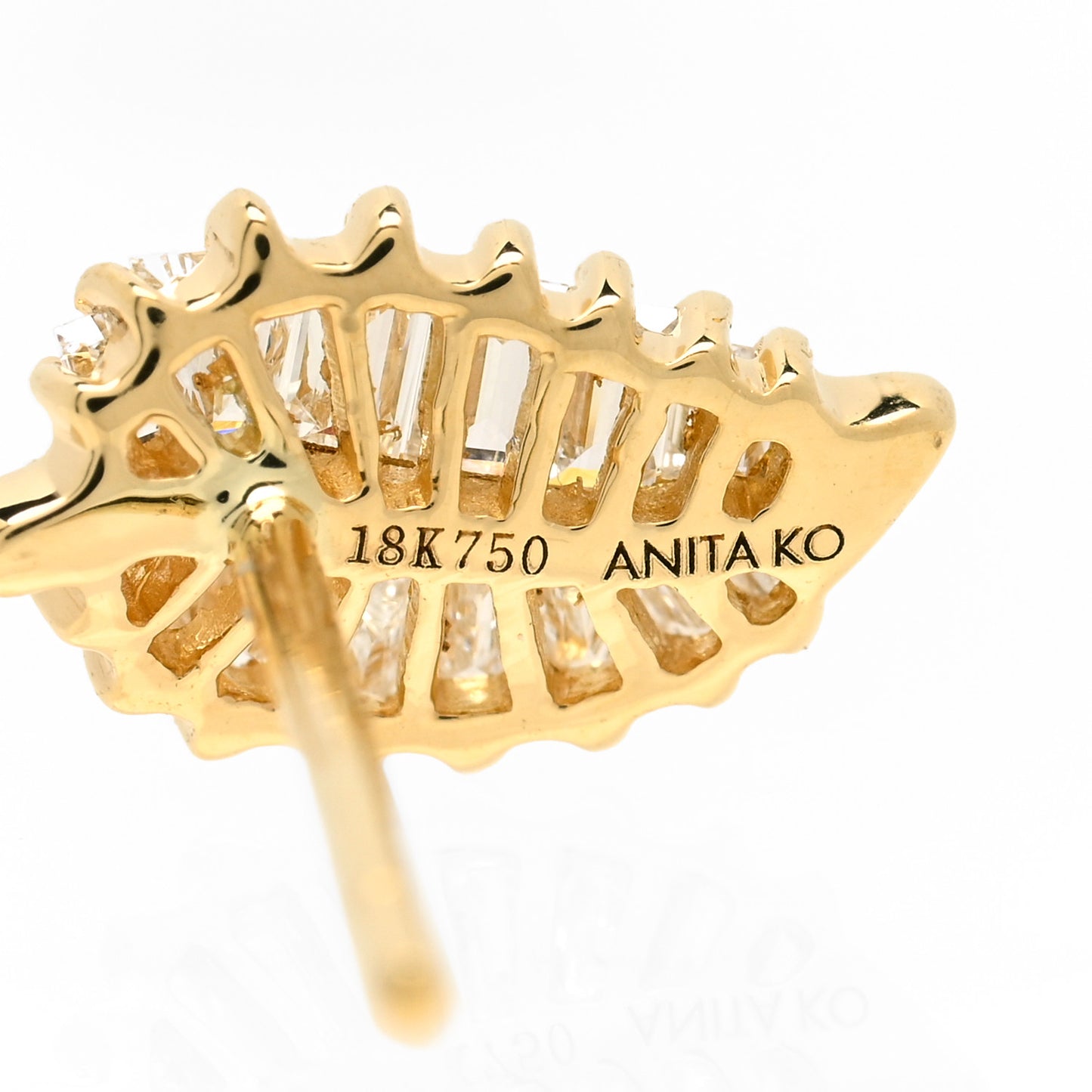 18K Rose Gold Diamond Small Palm Leaf Earrings