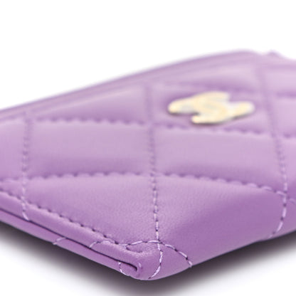 Chanel Lambskin Quilted Card Holder Purple 10 of 12
