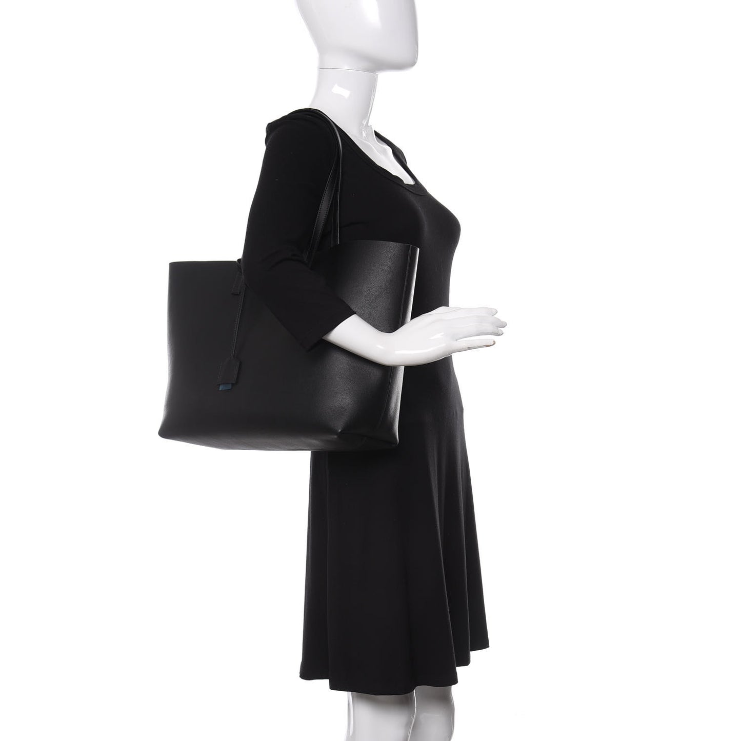 Calfskin Large Shopping Tote Black