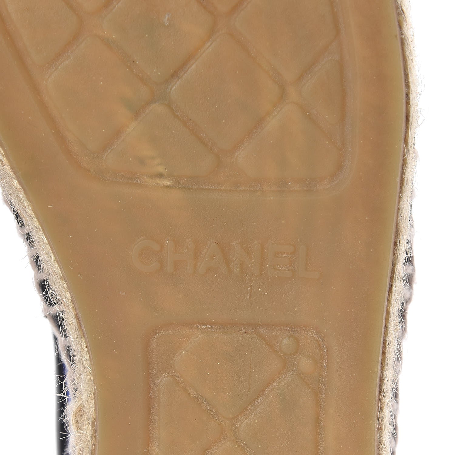 Chanel Mesh Lambskin Check Print CC Espadrilles 40 Blue Black White 10 of 16