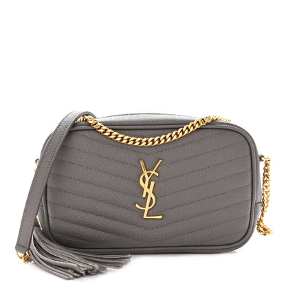 Saint Laurent Grain De Poudre Matelasse Monogram Mini Lou Camera Bag Fog 1 of 10