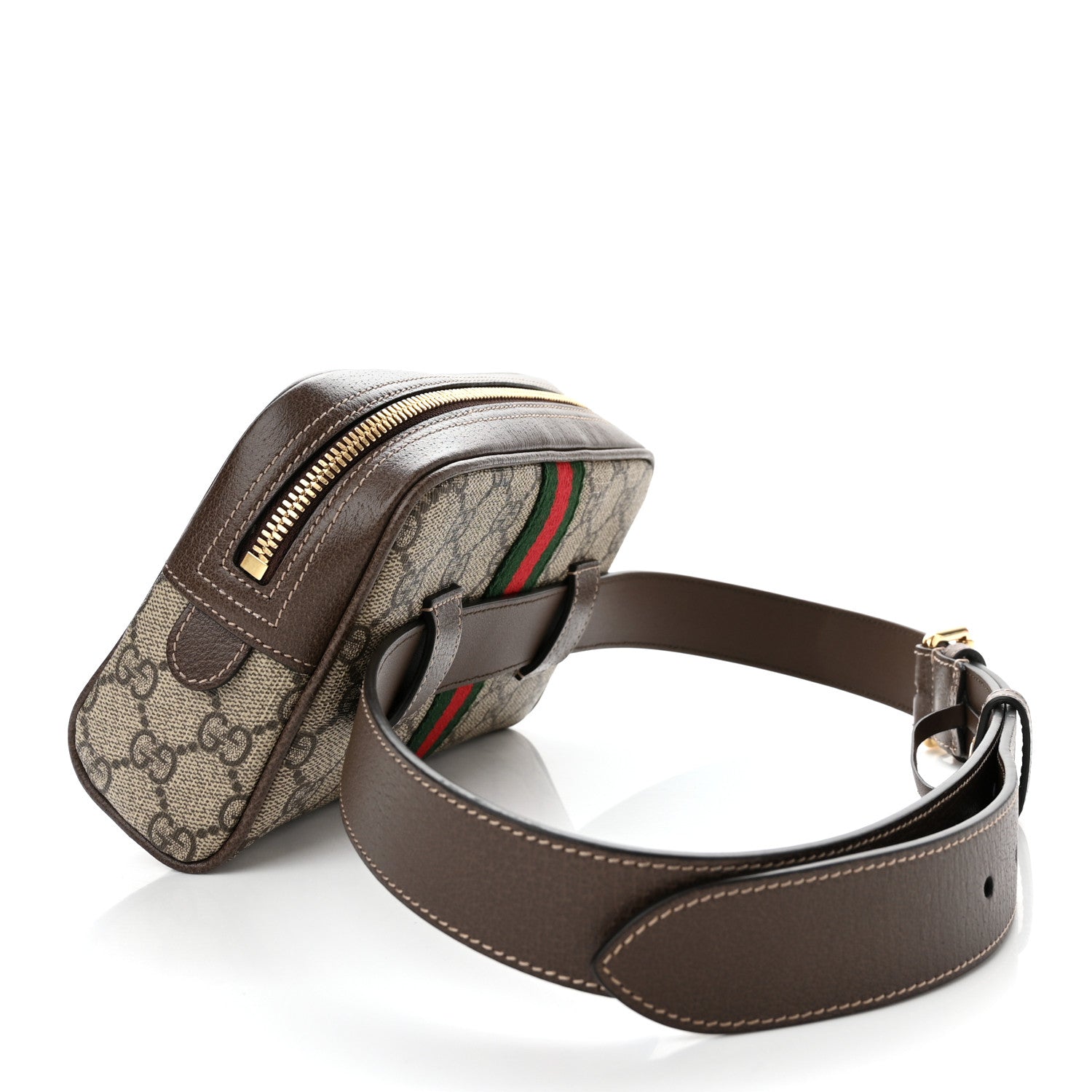 Gucci GG Supreme Monogram Web Small Ophidia Belt Bag 85 34 Dark Brown 2 of 10
