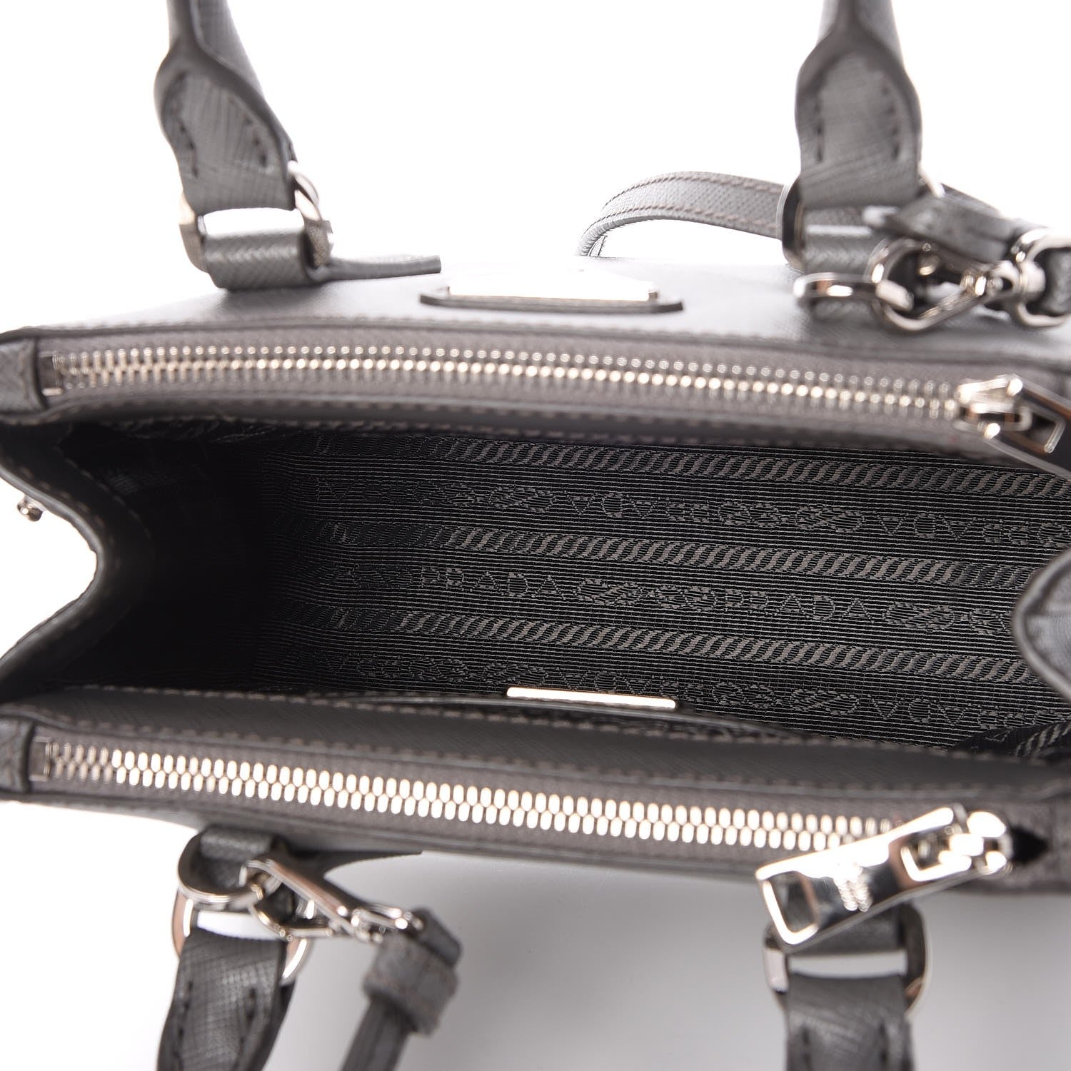 Prada Saffiano Micro Galleria Double Zip Tote Marmo 5 of 7