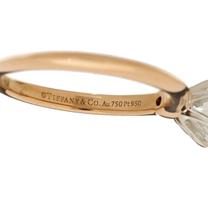 Tiffany Platinum 18K Rose Gold Diamond .82ct Solitaire Engagement Ring 54 7 6 of 7