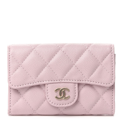 Chanel Caviar Quilted Flap Card Holder Wallet Light Pink 1 of 9