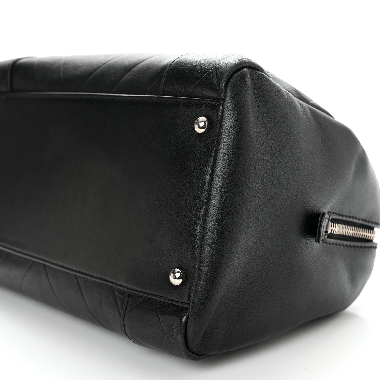 Chanel Calfskin Chevron CC All Day Long Boston Black 10 of 10