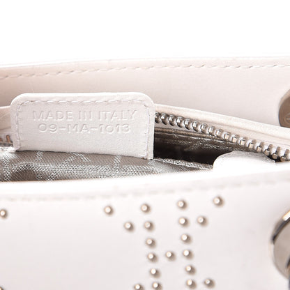 Christian Dior Lambskin Studded Cannage Medium Lady Dior White 8 of 14