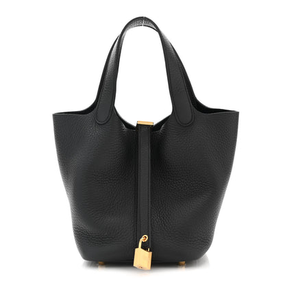 Hermes Taurillon Clemence Picotin Lock 18 PM Black 1 of 11