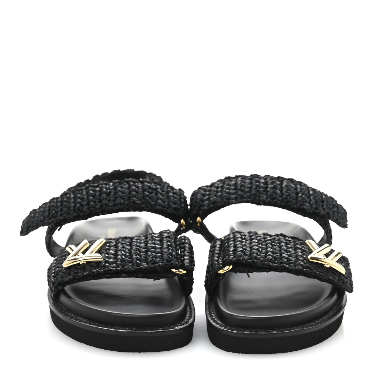 Raffia Sunset Comfort Flat Sandals 36.5 Black