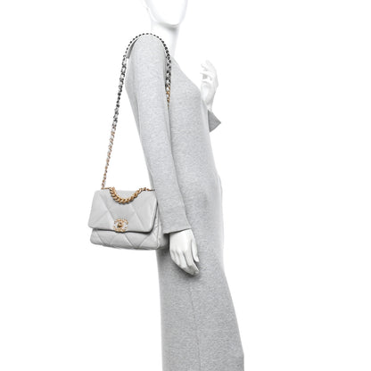 Chanel Lambskin Quilted Medium Chanel 19 Flap Grey 2 of 10