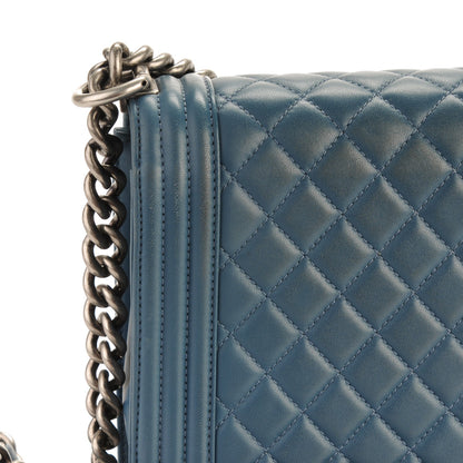 Chanel Lambskin Quilted New Medium Boy Flap Dark Blue 9 of 9