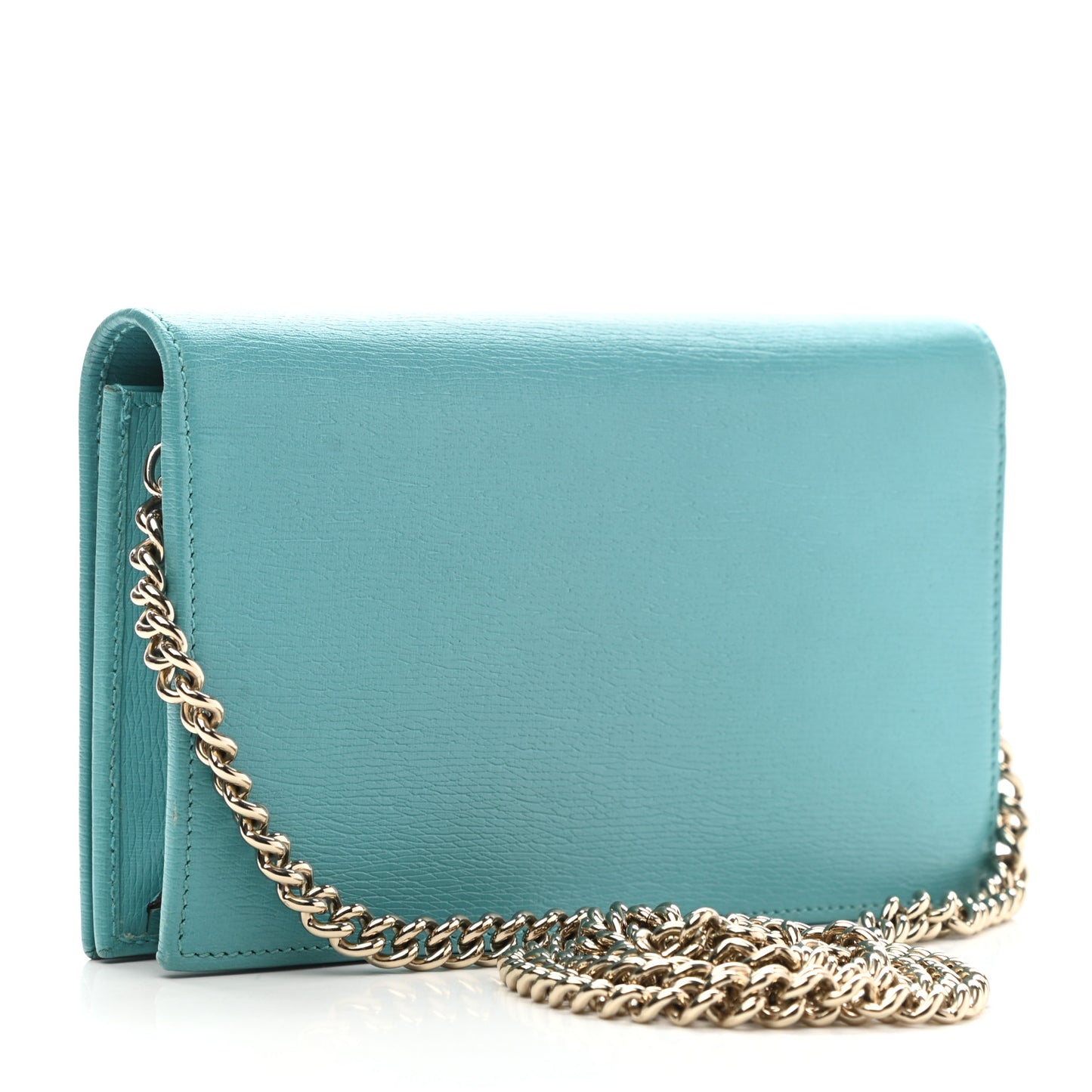Shangai Calfskin Medium Betty Chain Wallet Fresia Blue