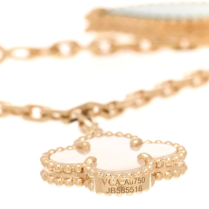 Van Cleef & Arpels 18K Yellow Gold Mother of Pearl Malachite Carnelian Tiger Eye 4 Motifs Lucky Alhambra Bracelet 3 of 4