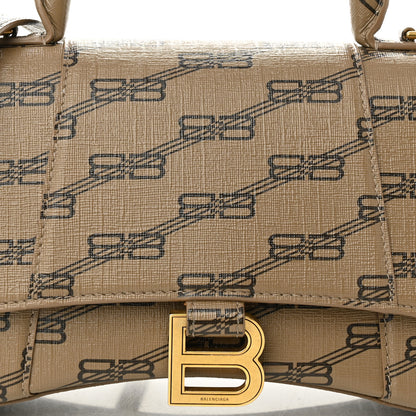 Balenciaga Coated Canvas BB Monogram Small Hourglass Top Handle Bag Beige Brown 7 of 12