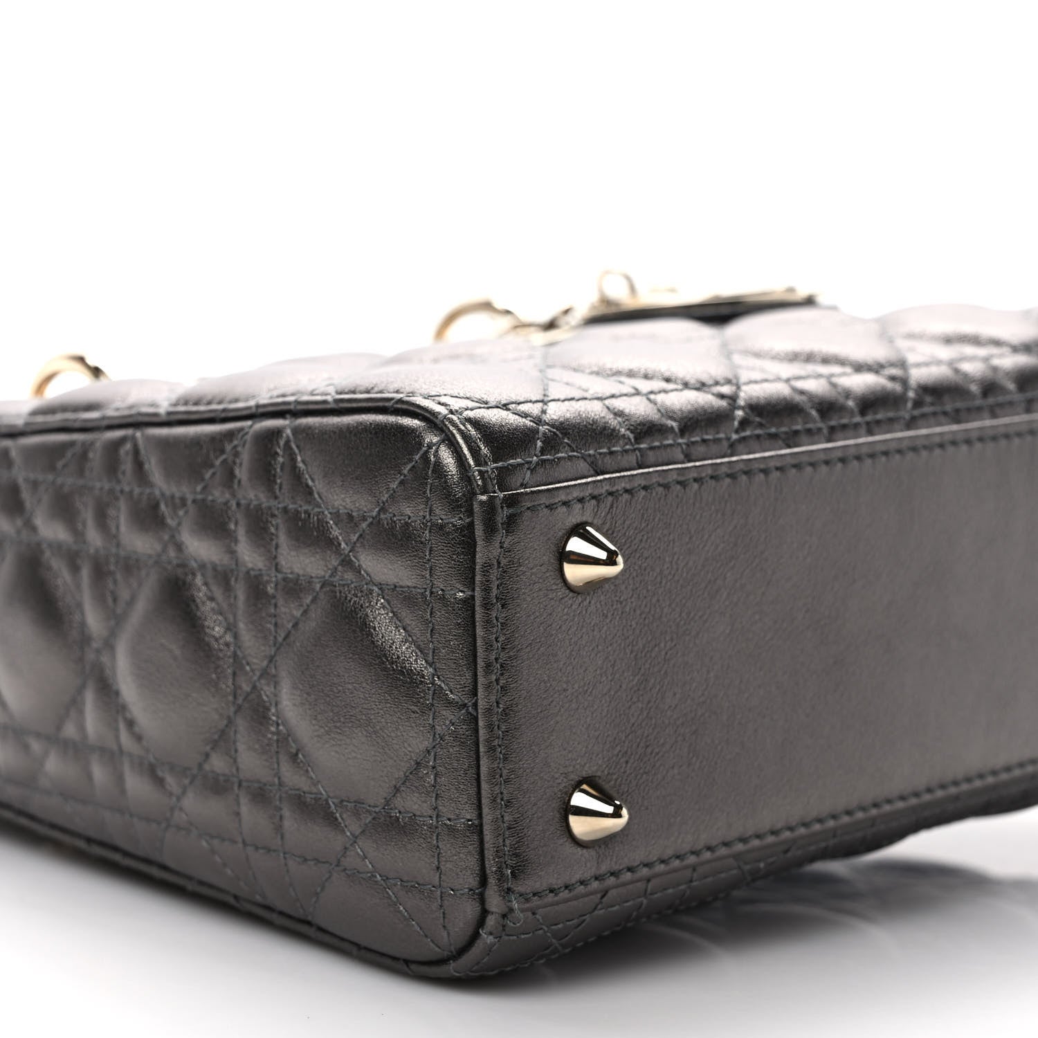 Christian Dior Lambskin Cannage Small My ABCDior Lady Dior Metallic Grey 7 of 9