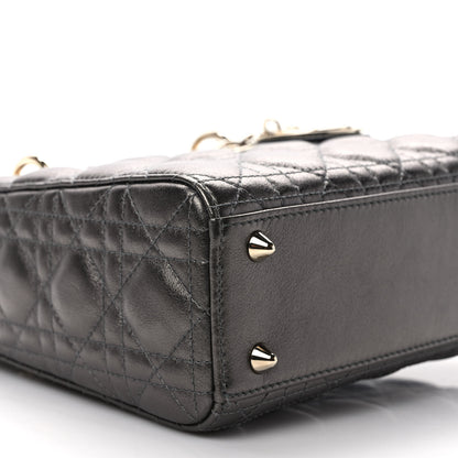 Christian Dior Lambskin Cannage Small My ABCDior Lady Dior Metallic Grey 7 of 9