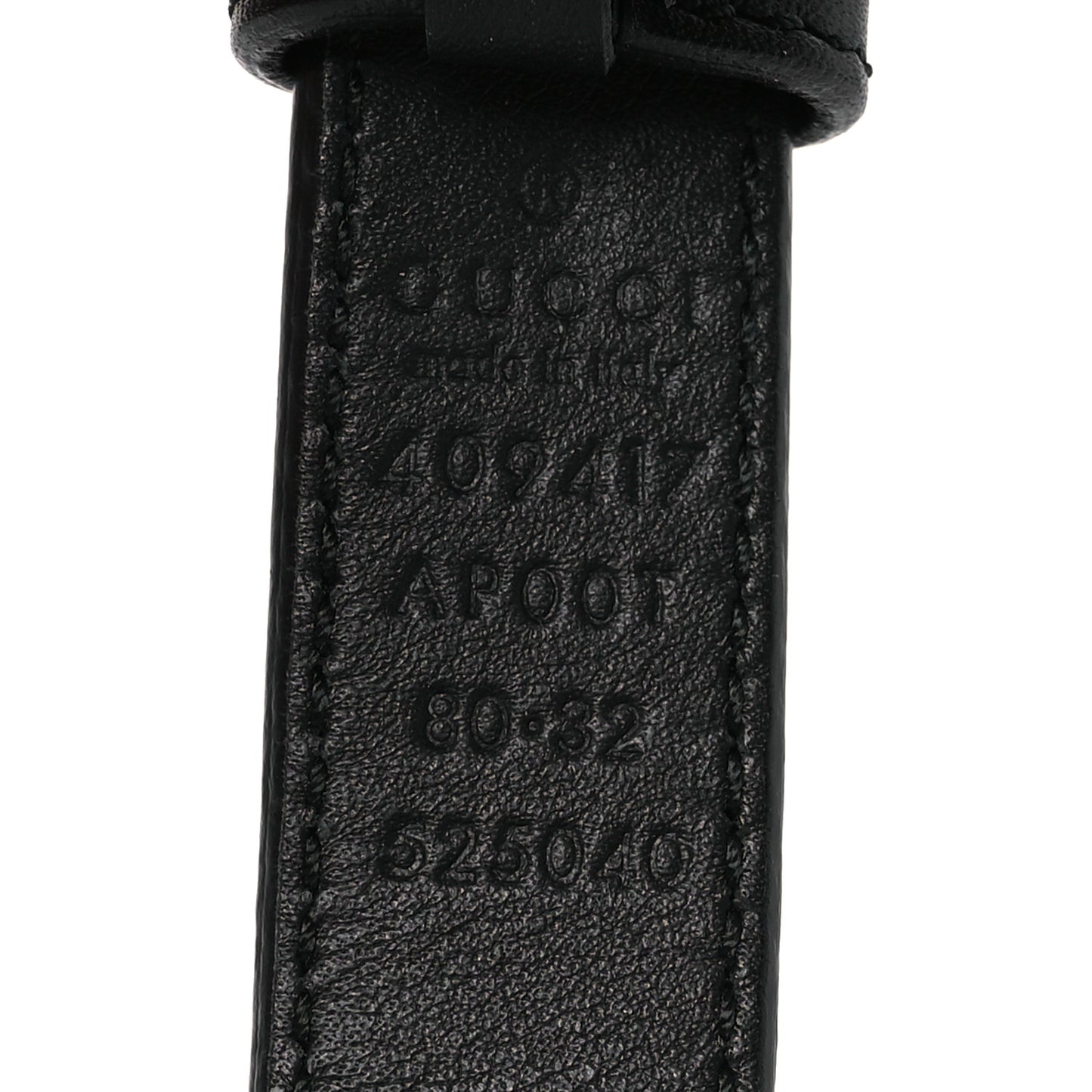 Calfskin Double G 20mm Belt 80 32 Black