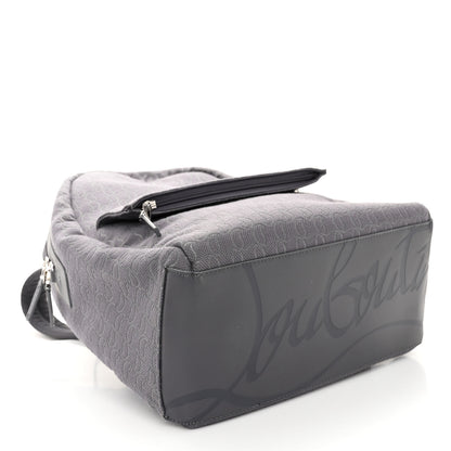 Christian Louboutin Logo Jacquard Zip N Flap Backpack Grey 4 of 10
