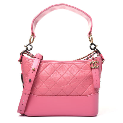 Chanel Aged Smooth Calfskin Quilted Medium Gabrielle Logo Hobo Pink 1 of 17