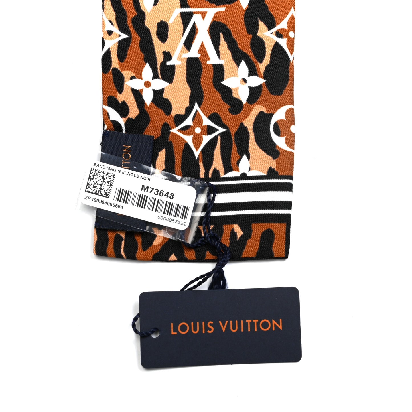 Silk Monogram Giant Jungle Bandeau Black