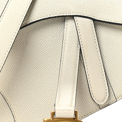 Christian Dior Grained Calfskin Mini Saddle Bag With Strap White 8 of 13