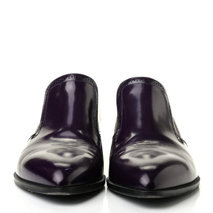 Chanel Glazed Calfskin CC Loafers 38.5 Dark Purple 2 of 12