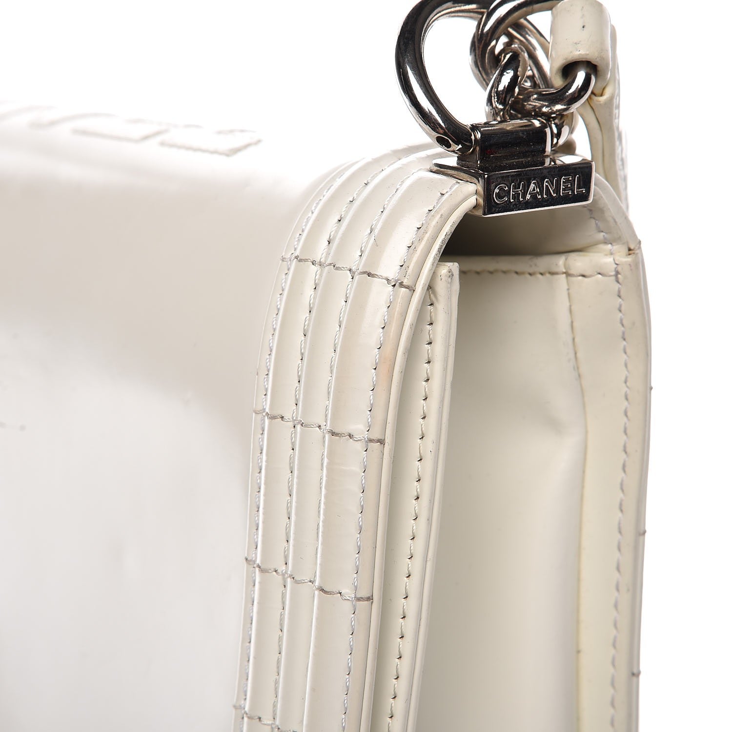 Chanel Glazed Calfskin Large Boy Flap White 11 of 14