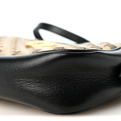 Gucci Monogram Matelasse Diagonal Small GG Marmont Chain Shoulder Bag Beige Black 10 of 12