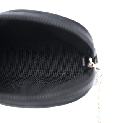 Chanel Calfskin Quilted CC Camellia Zip Around Coin Purse Black 5 of 8