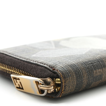 Fendi Zucca Spalmati Vitello Elite Rose Ladybug Zip Around Wallet Tobacco Yellow 14 of 18