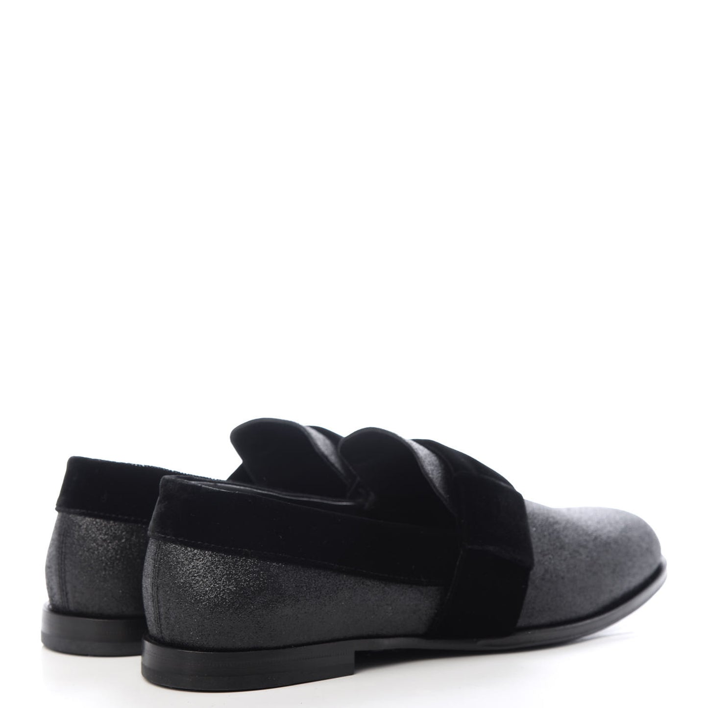 Glitter Velvet Mens John Slip On Loafers 40.5 Black