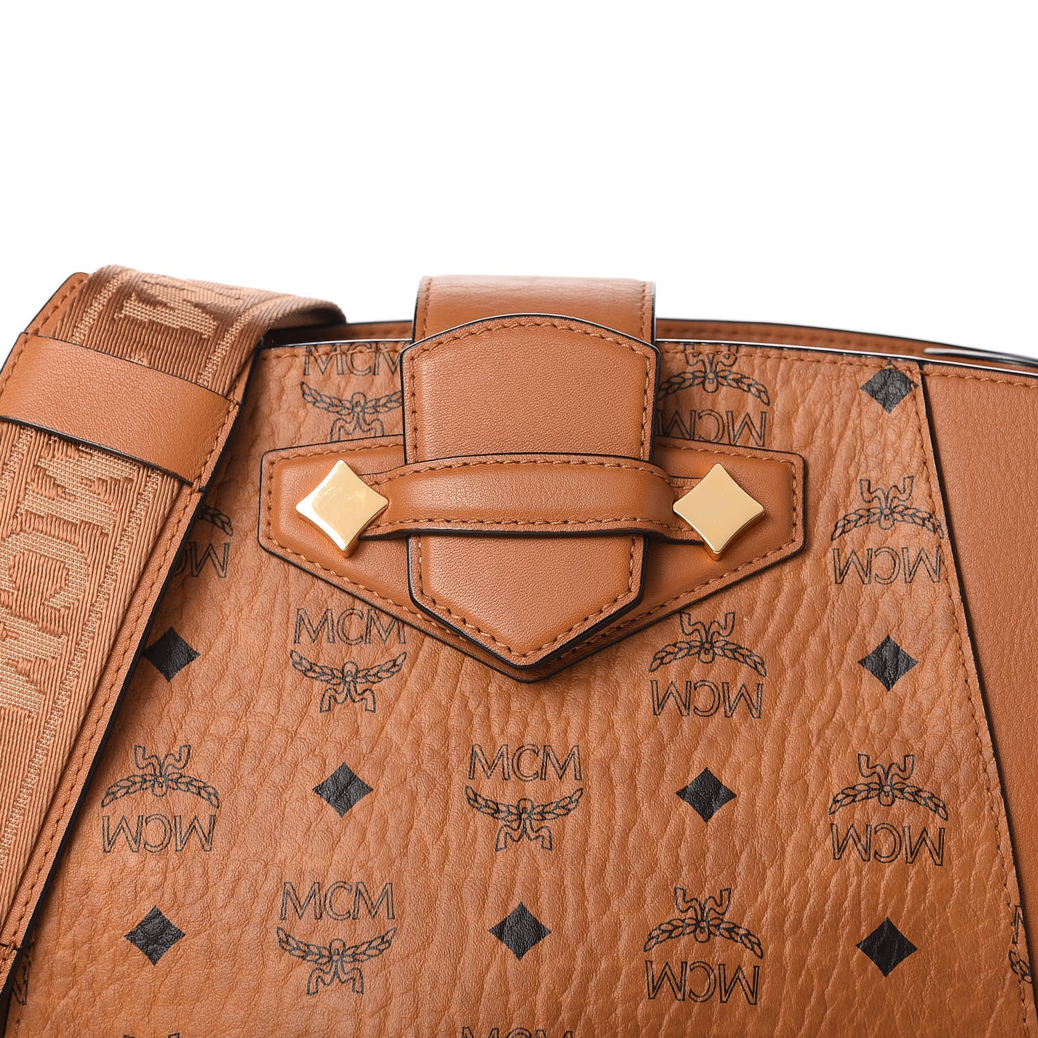MCM Visetos Essential Tote Cognac 15 of 17