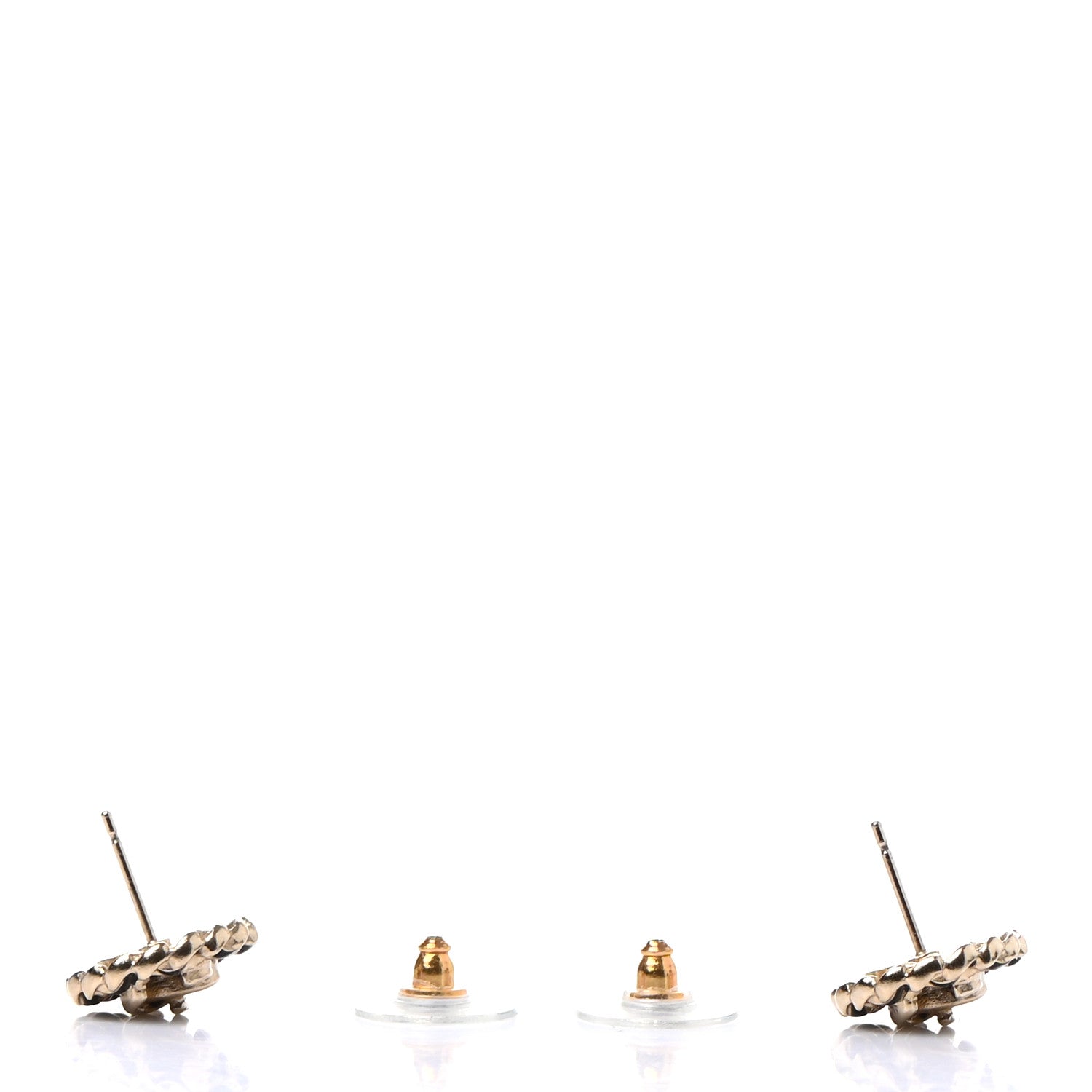 Chanel Metal Enamel CC Chain Turnlock Earrings Gold Black 3 of 5