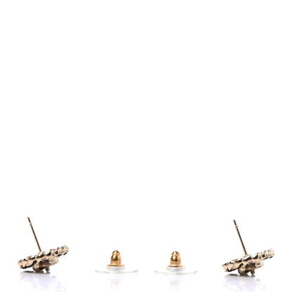 Chanel Metal Enamel CC Chain Turnlock Earrings Gold Black 3 of 5