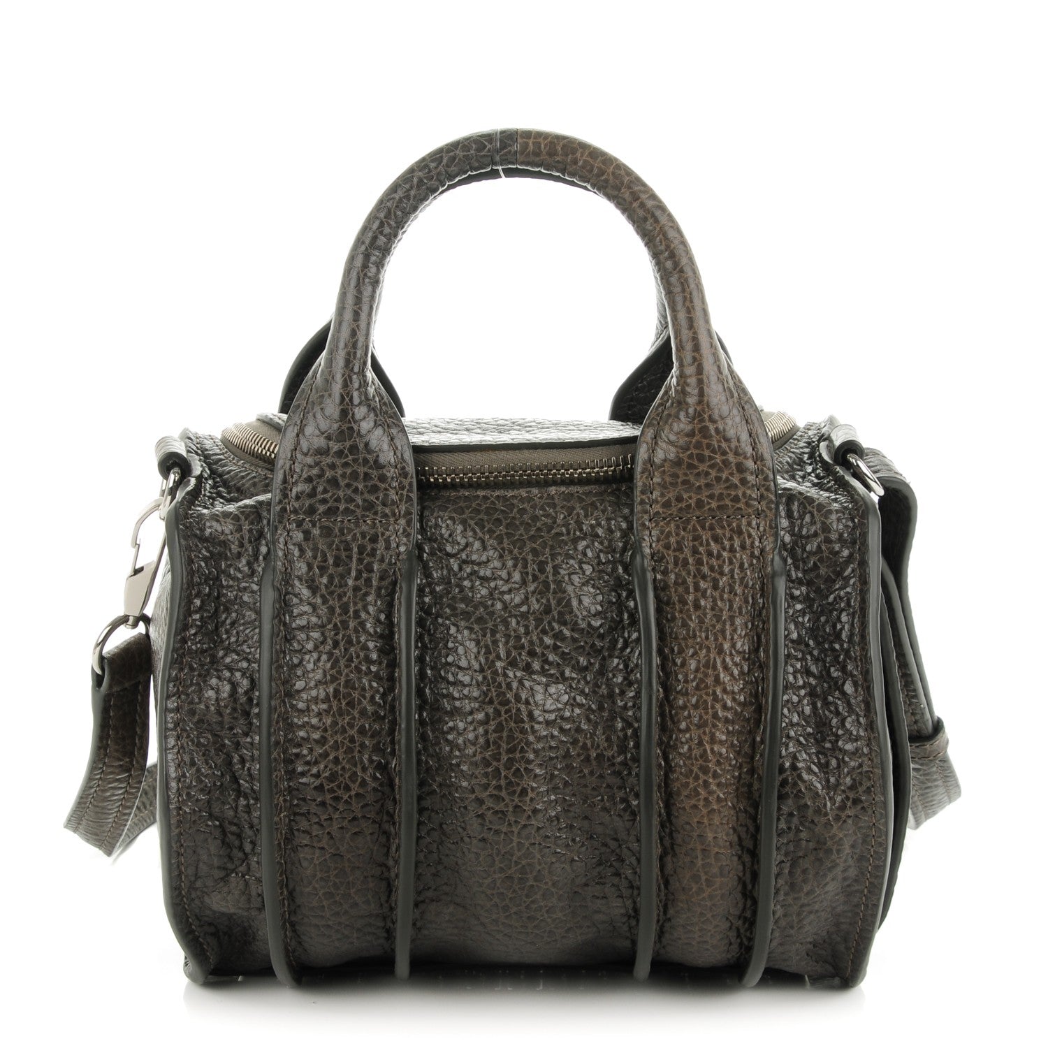Alexander Wang Pebbled Lambskin Inside Out Rockie Gunpowder 1 of 8