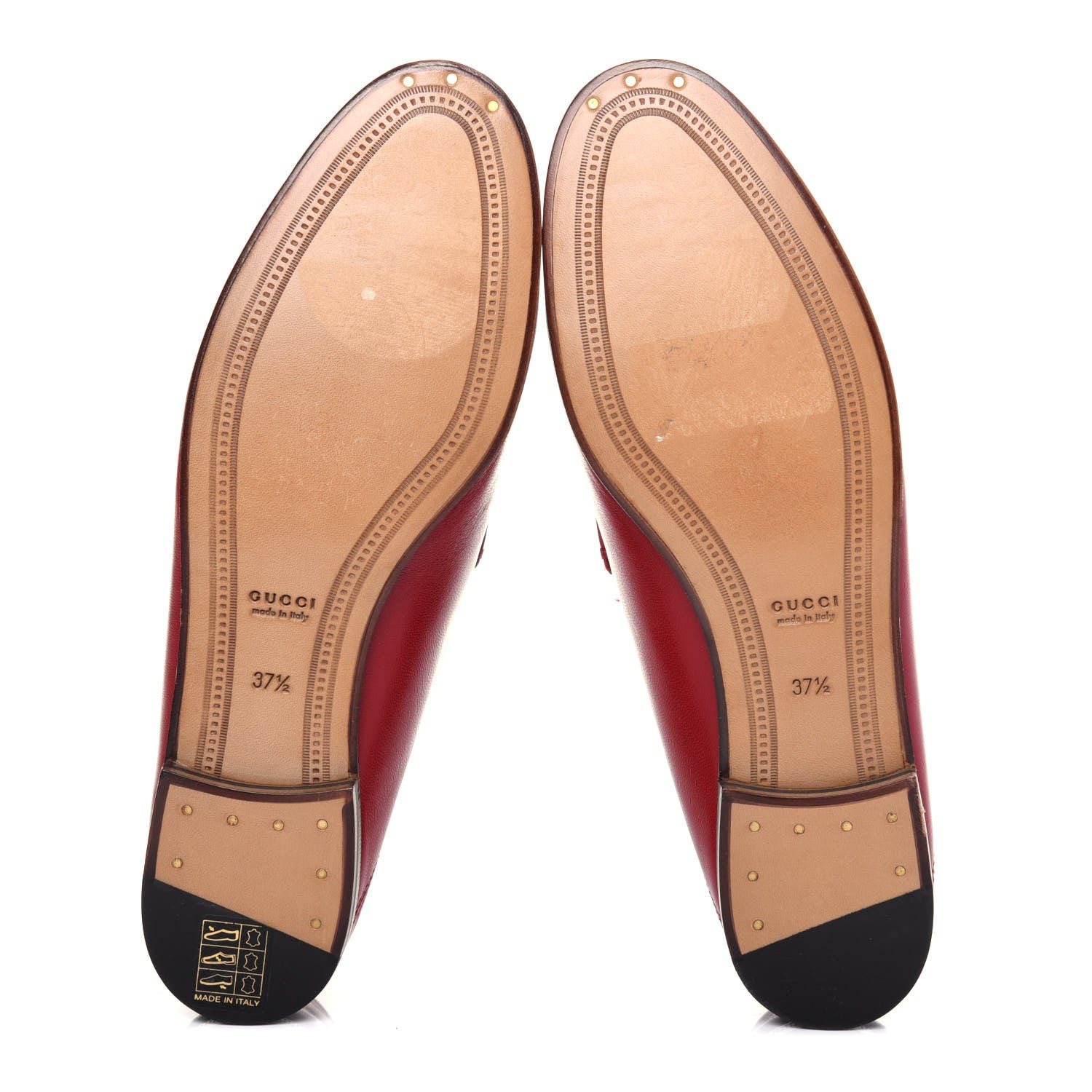 Gucci Lambskin Womens Brixton Horsebit Loafers 37.5 Hibiscus Red 5 of 12