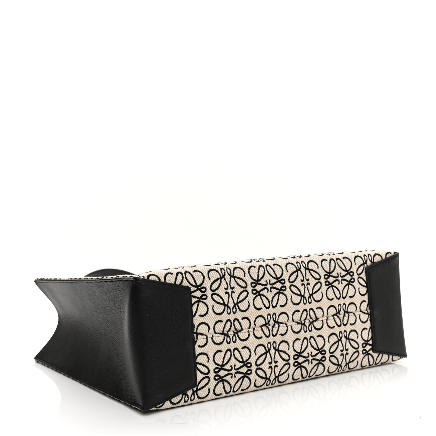 Jacquard Anagram Calfskin Buckle Tote Black