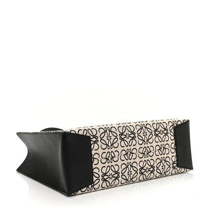 Loewe Jacquard Anagram Calfskin Buckle Tote Black 3 of 10