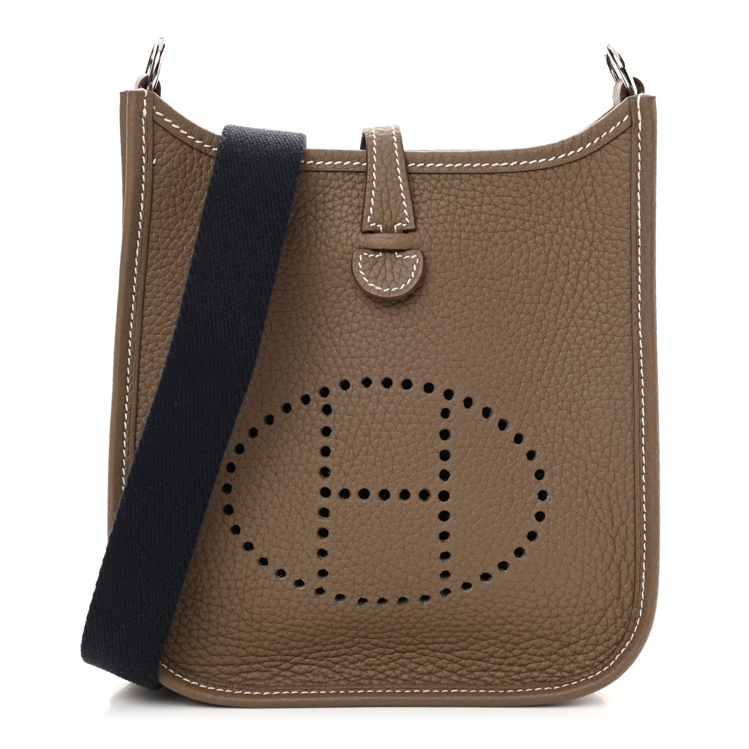 Hermes Taurillon Clemence Amazone Evelyne TPM Etoupe Bleu Indigo 1 of 11
