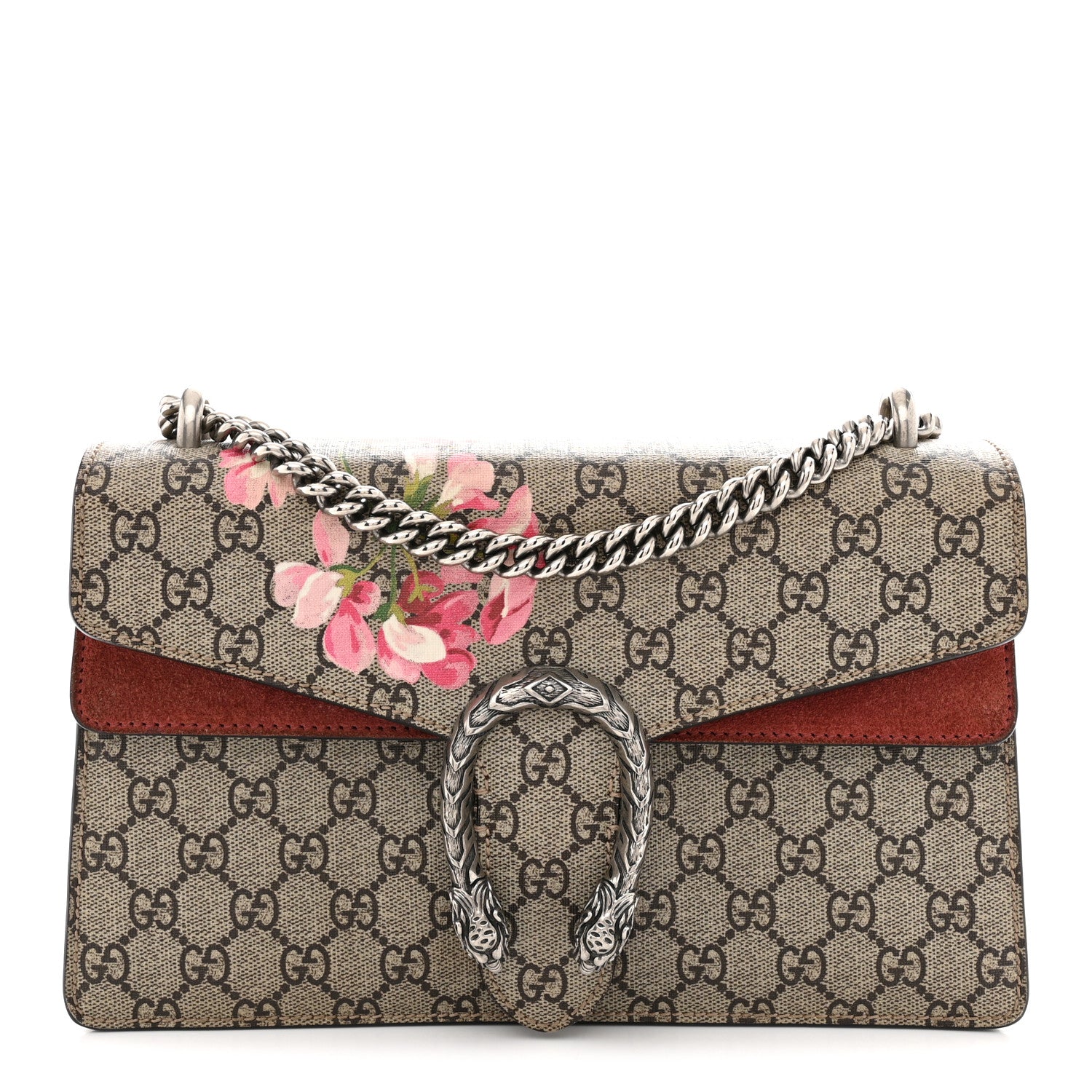 Gucci GG Supreme Monogram Blooms Small Dionysus Shoulder Bag Beige Multicolor Dry Rose 1 of 12