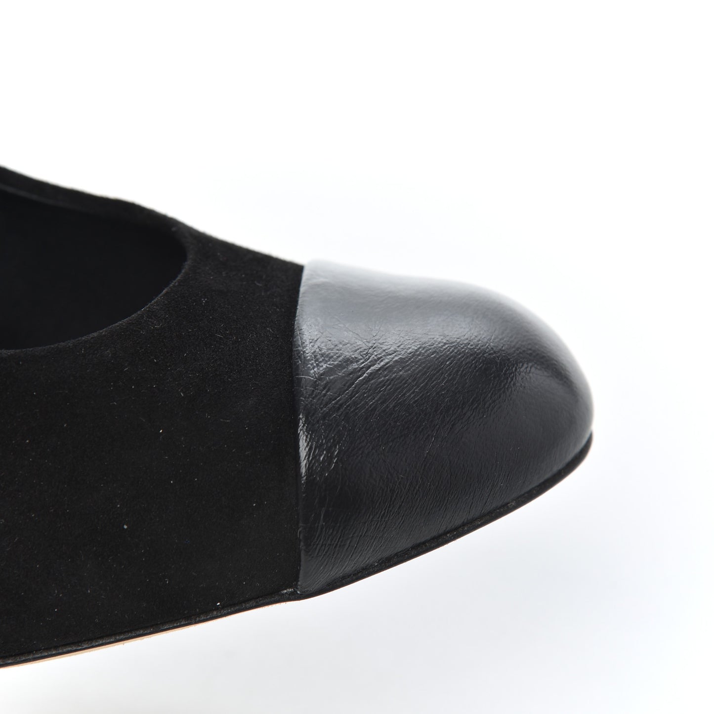 Suede Cap Toe CC Pumps 38 Black