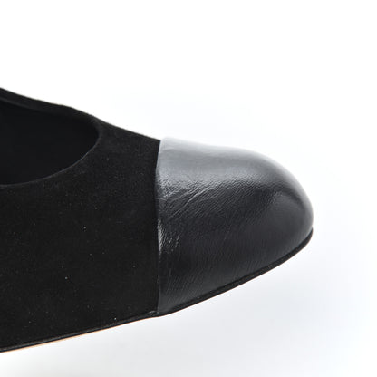 Chanel Suede Cap Toe CC Pumps 38 Black 15 of 18