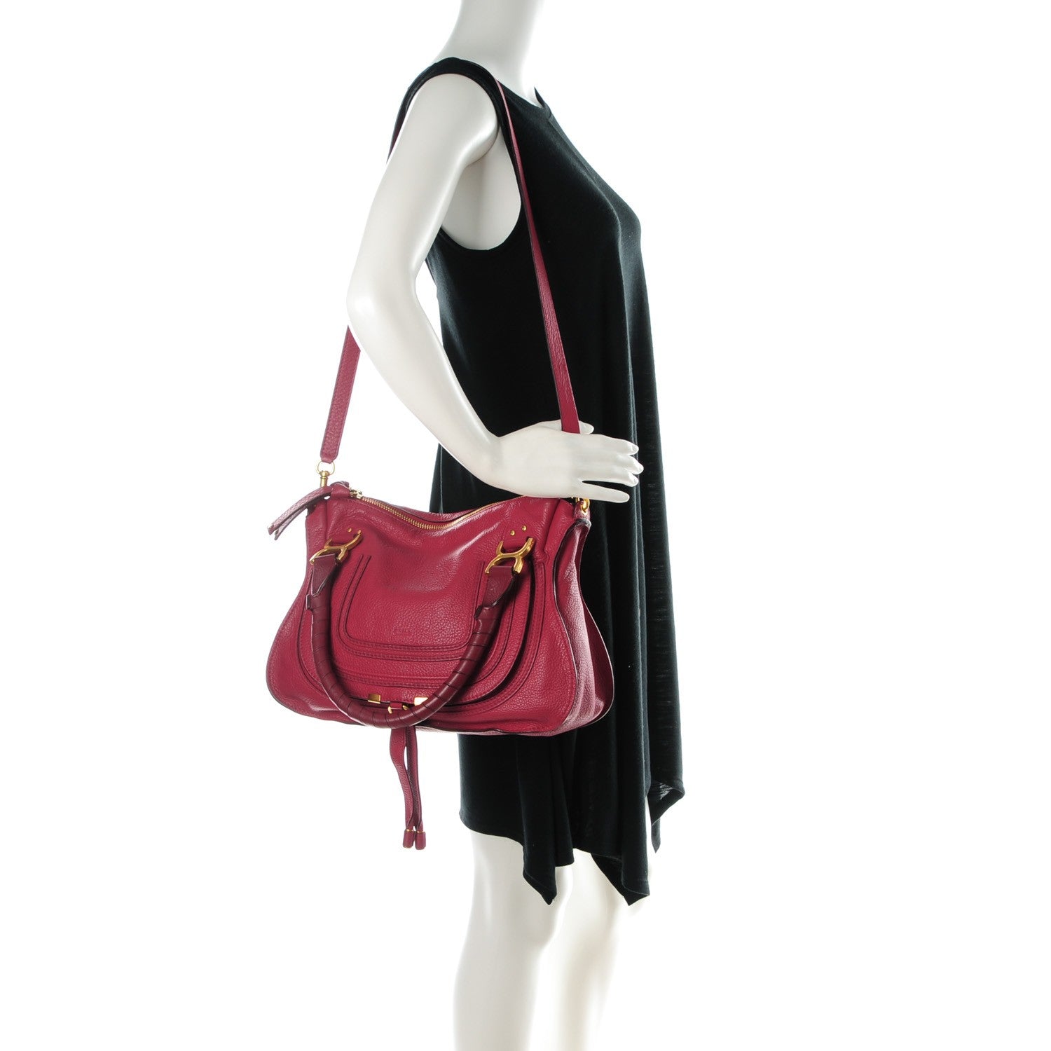 Chloe Calfskin Medium Marcie Satchel Peony Red 2 of 7