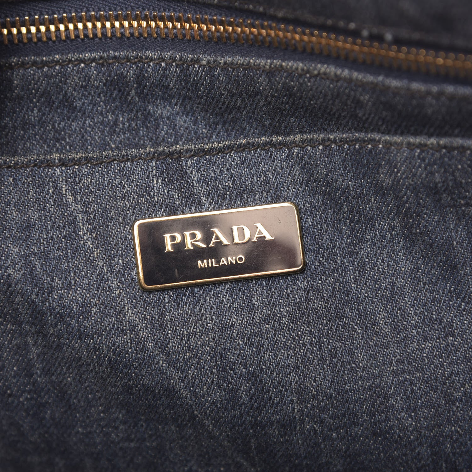 Prada Denim Logo Tote Avio 6 of 12