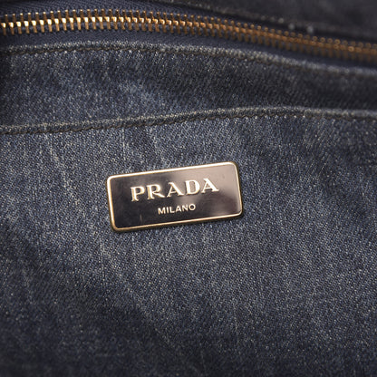 Prada Denim Logo Tote Avio 6 of 12