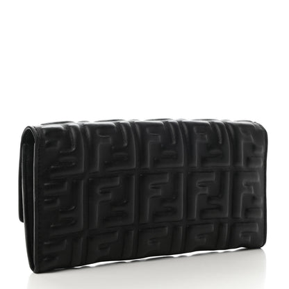 Fendi Nappa Matisse FF Embossed Continental Wallet Black 3 of 7