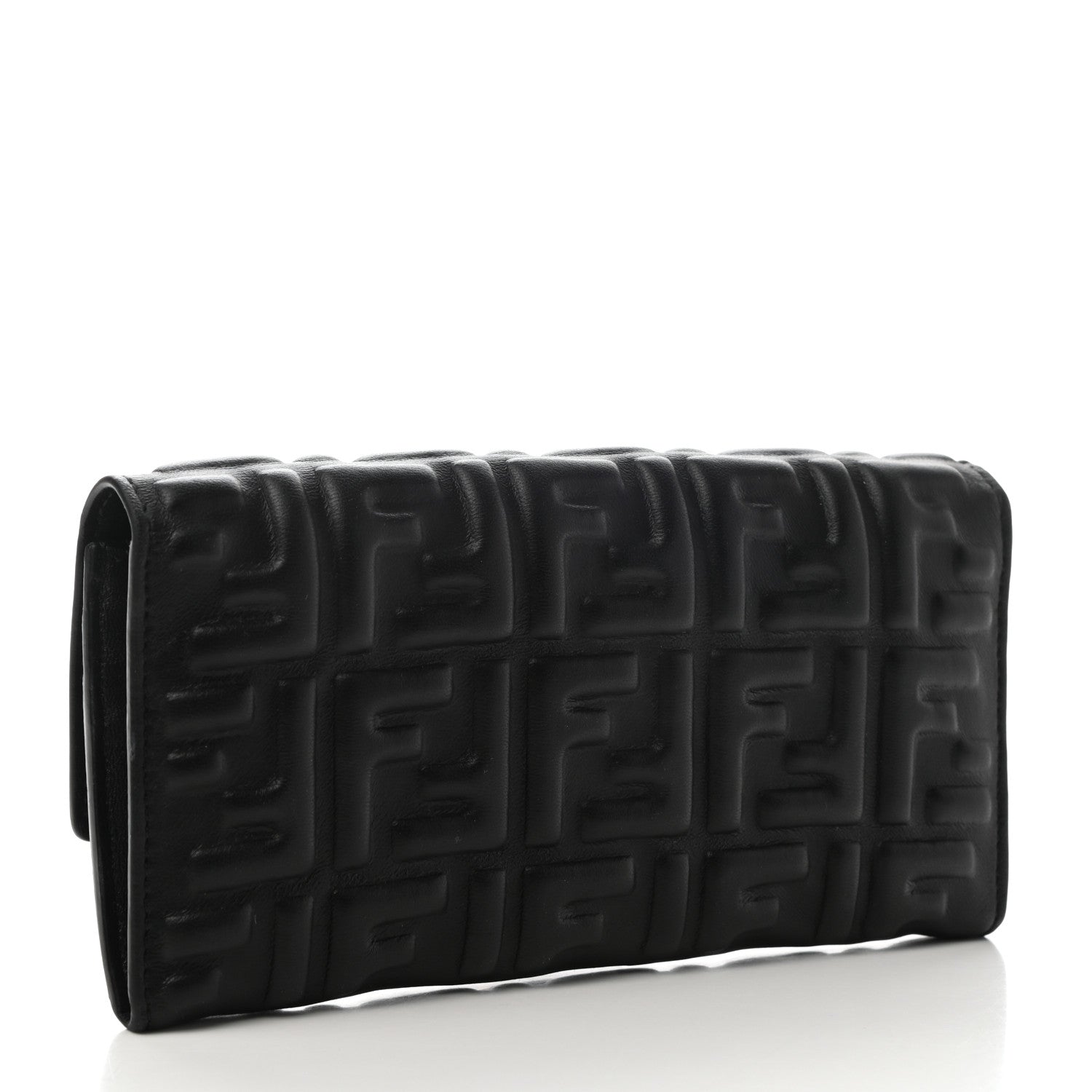 Fendi Nappa Matisse FF Embossed Continental Wallet Black 3 of 11