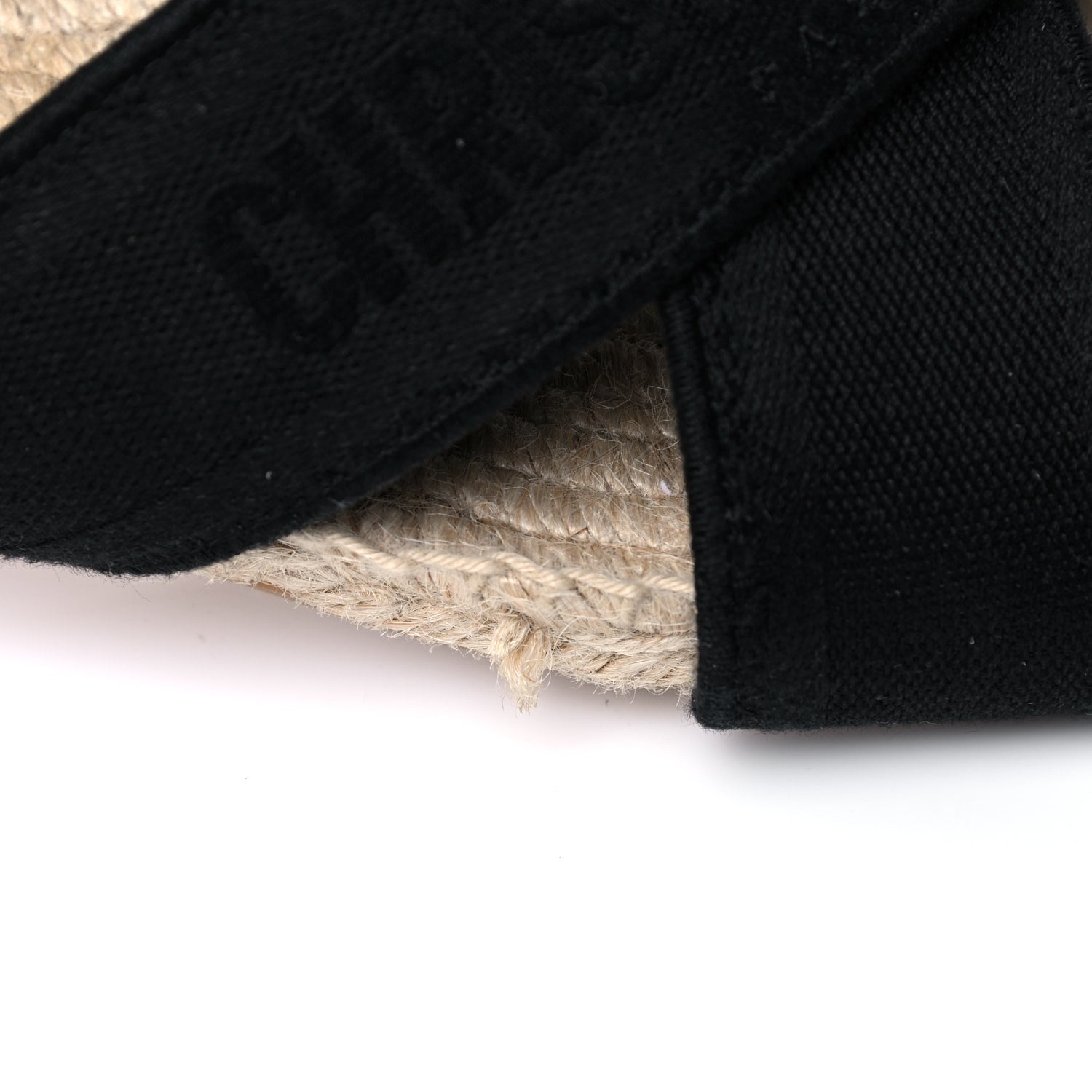 Christian Dior Canvas Embroidered Granville Espadrille Crisscross Flat Slide Sandals 41 Black 10 of 11