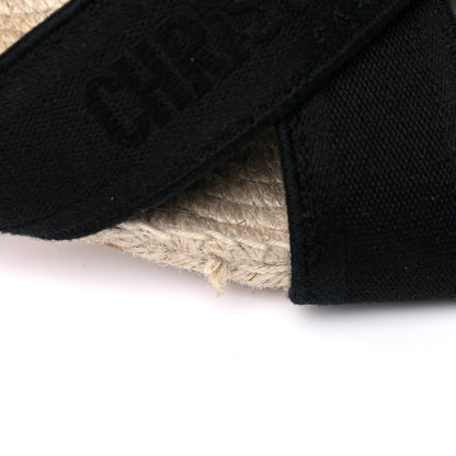 Christian Dior Canvas Embroidered Granville Espadrille Crisscross Flat Slide Sandals 41 Black 10 of 11