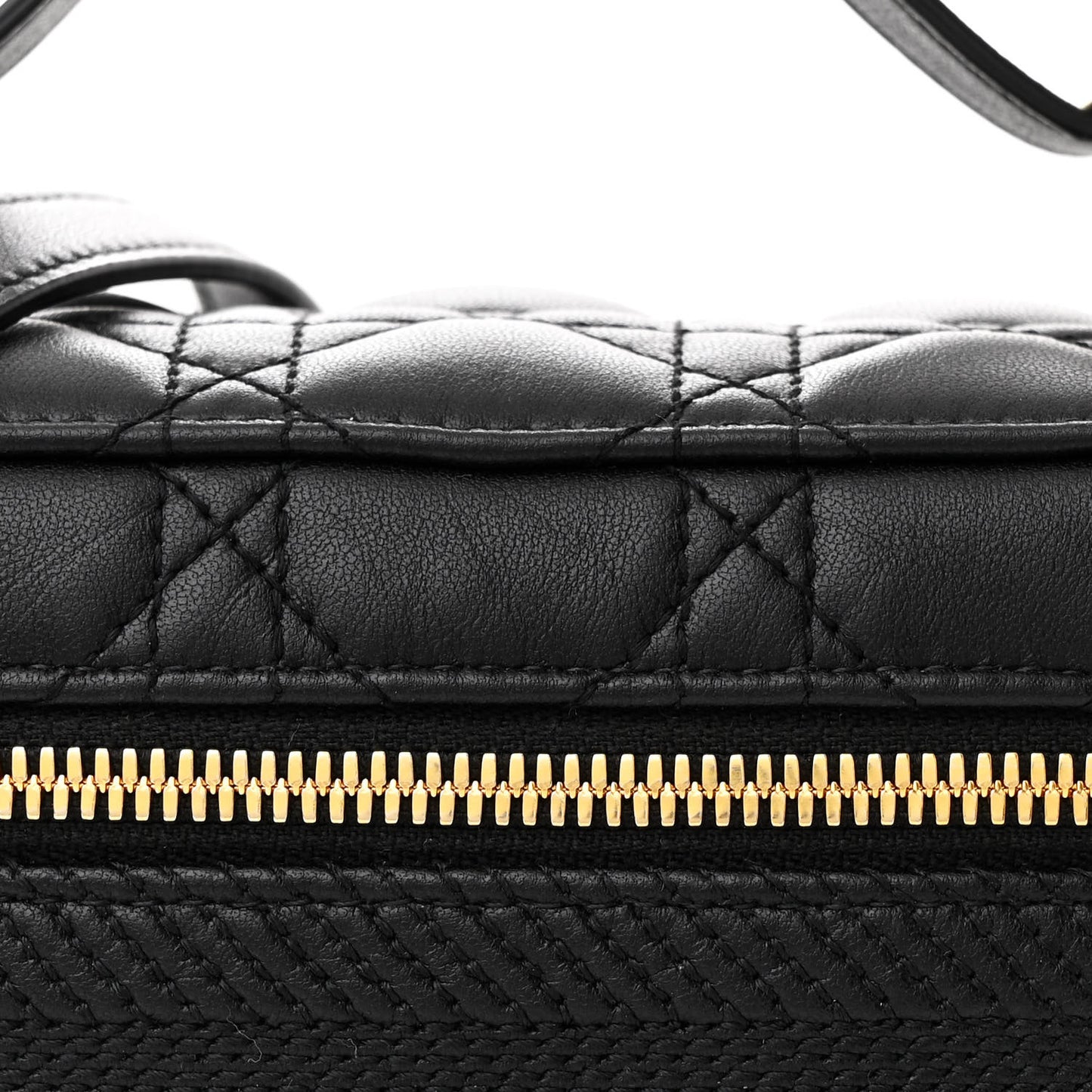 Lambskin Cannage Small Diortravel Vanity Case Black